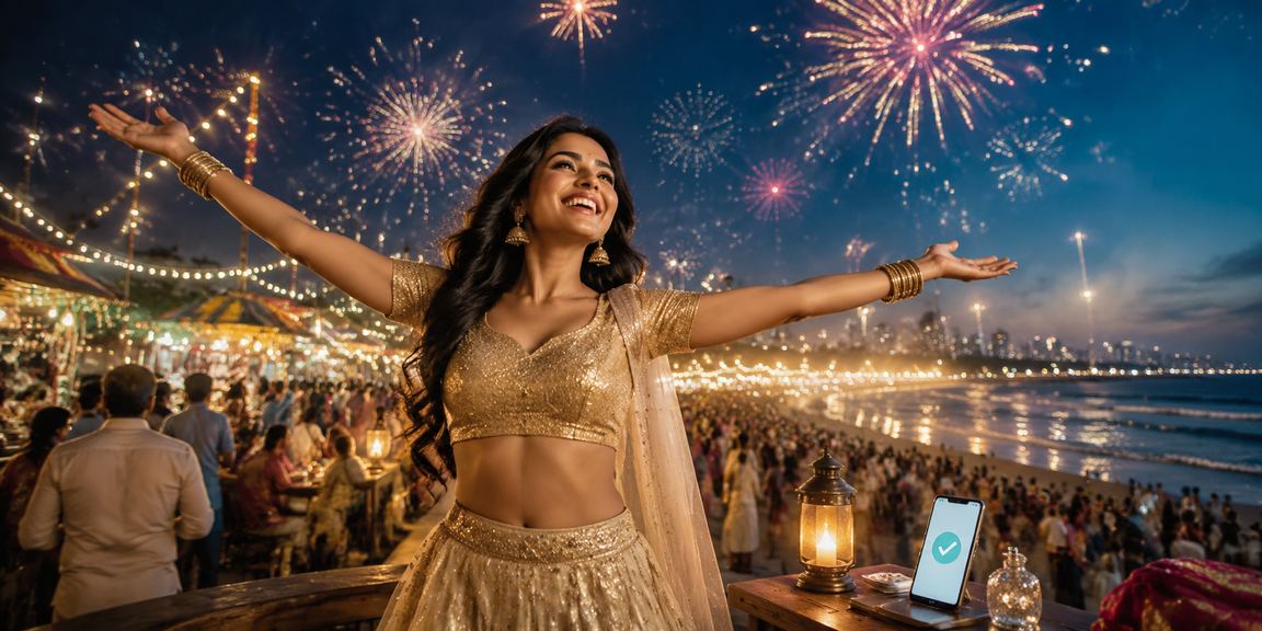 Chennai Marina mobile payment lifestyle featuring night market