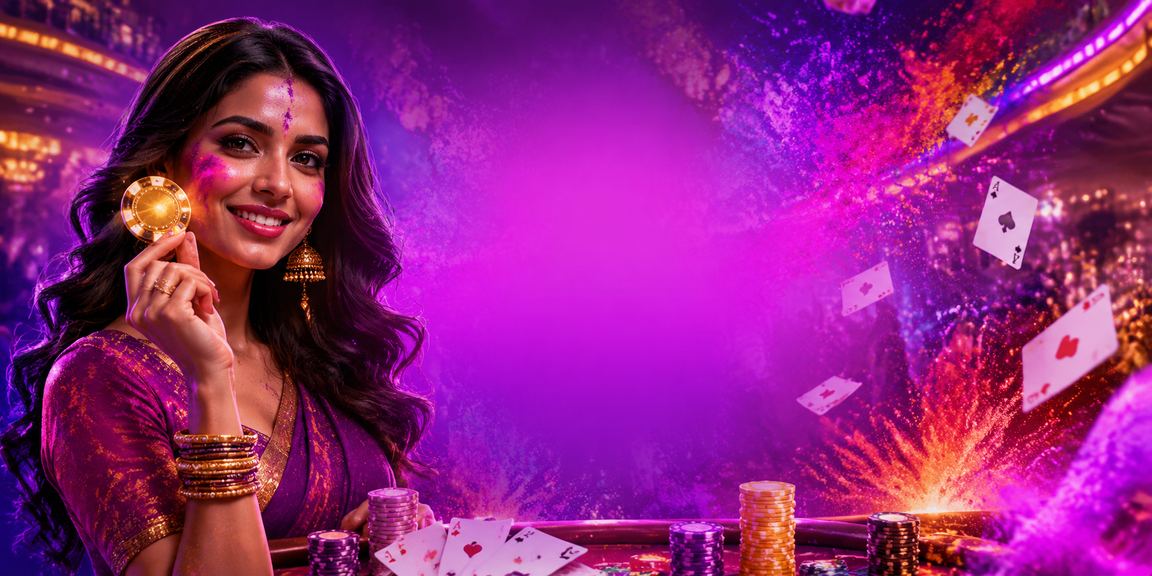 Players enjoying poker at Mumbai Holi festival celebrations